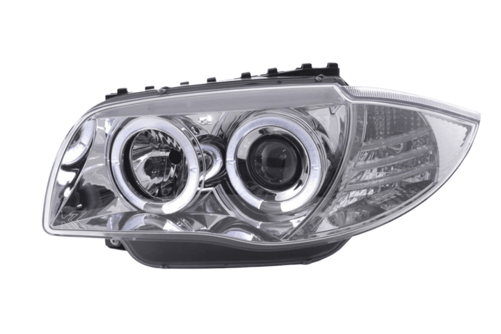 BMW 1-series E81 E82 E87 E88 Chrome Angel Eyes Headlight Set (2004 to 2011)