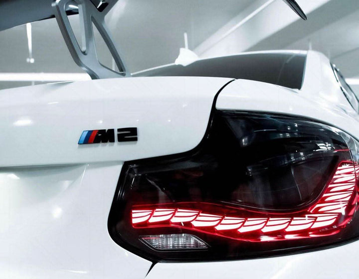 BMW 2-Series & M2 (F22 F23 F87) Red and Black Dragon Scale OLED Tail Lights