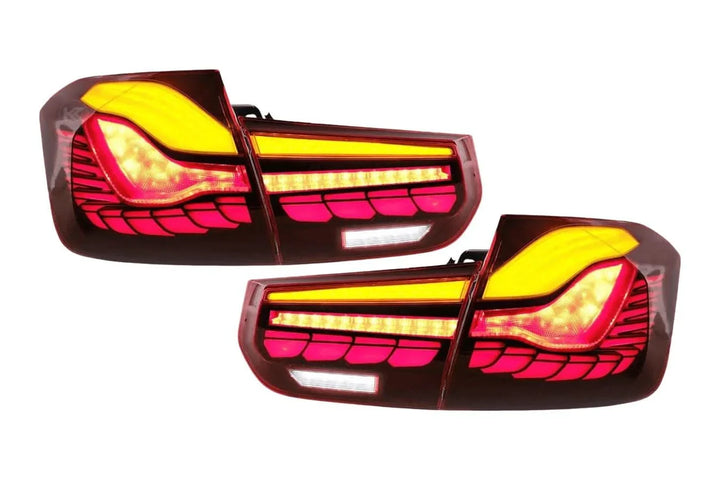 BMW 3-Series 6th Gen F30 F35 F80 GTS Style -Red or Smoked- OLED Dynamic Tail Lights (2012-2019)