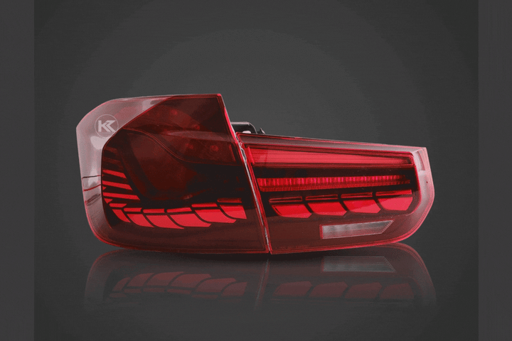 BMW 3-Series 6th Gen F30 F35 F80 GTS Style -Red or Smoked- OLED Dynamic Tail Lights (2012-2019)