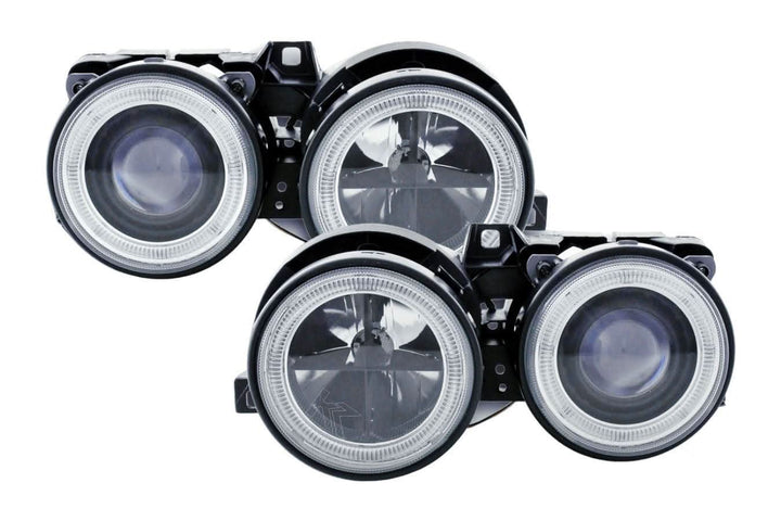 BMW 3-series E30 2/4 door. Black Angel Eyes Headlight Set (1987-1991)