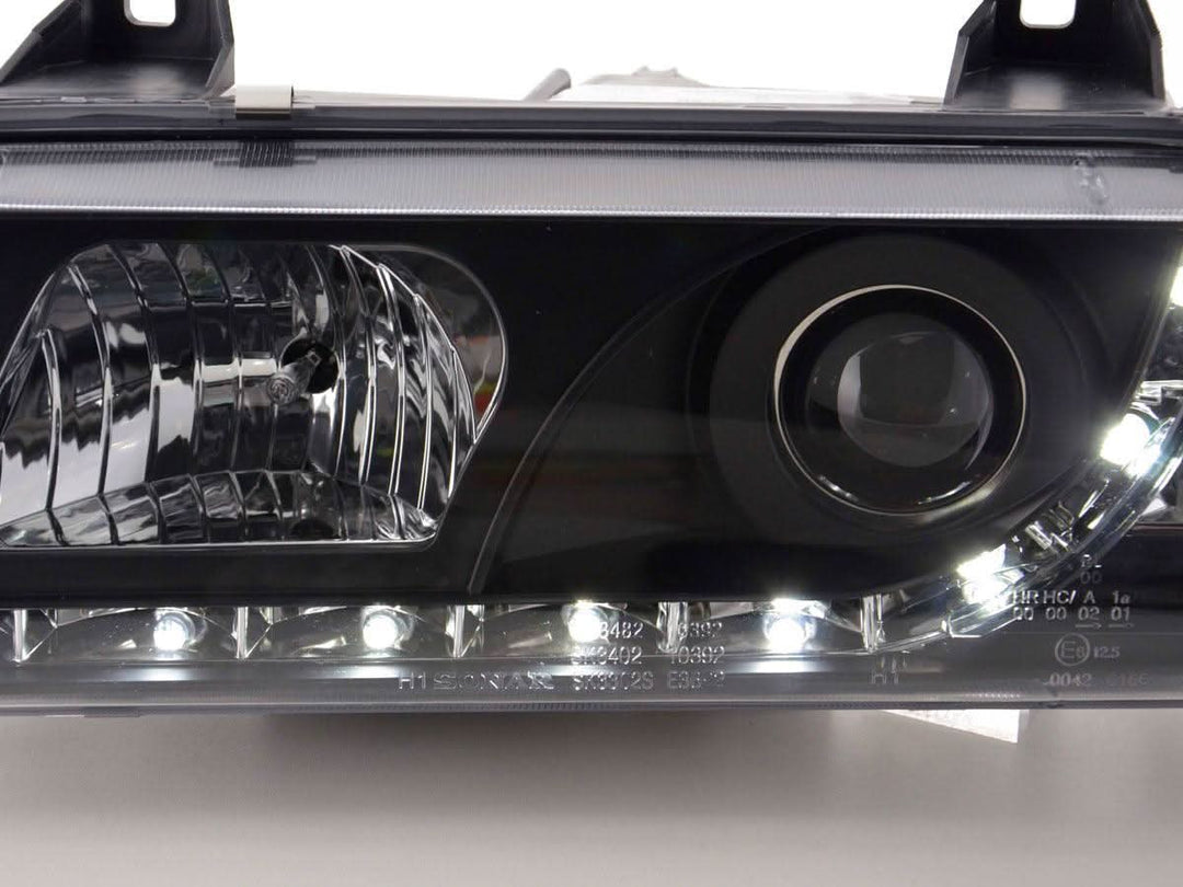 BMW 3-series E36 Coupe Black LED Headlights with Daytime Running Lights (1992-1999)