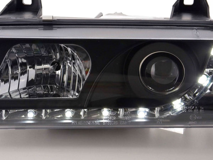 BMW 3-series E36 Coupe Black LED Headlights with Daytime Running Lights (1992-1999)