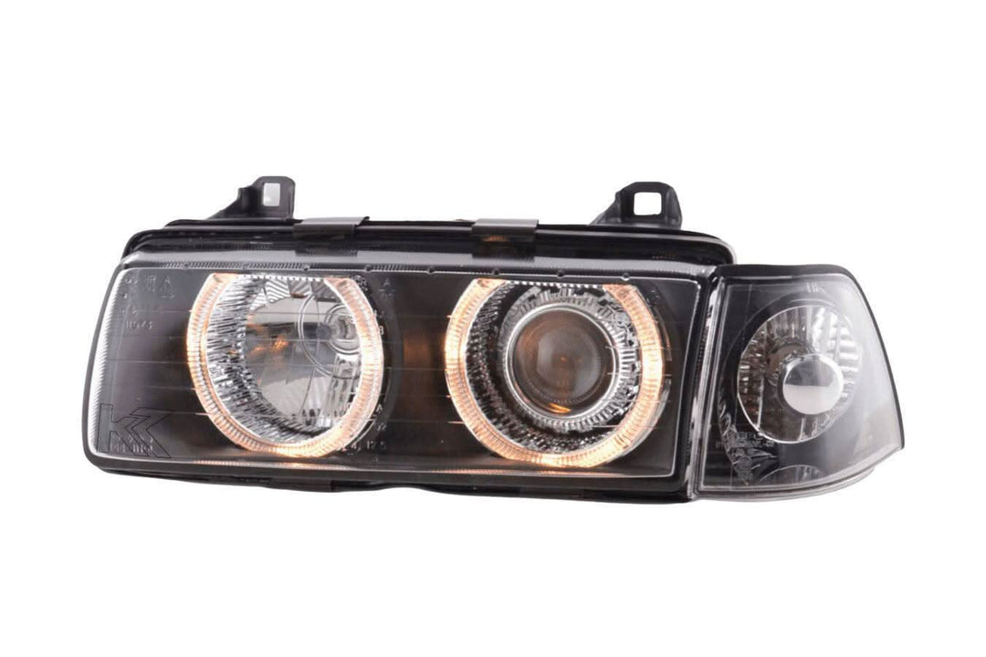 BMW 3 Series E36 Sedan Black Angel Eyes LED Headlights (1992 - 1998)