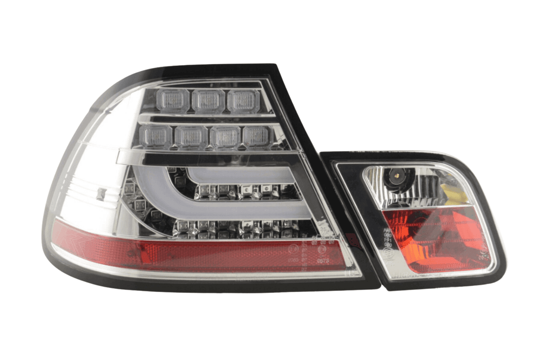 BMW 3-Series E46 Coupe Chrome Clear LED LightBar Taillights Set- Facelift (2003-2007)