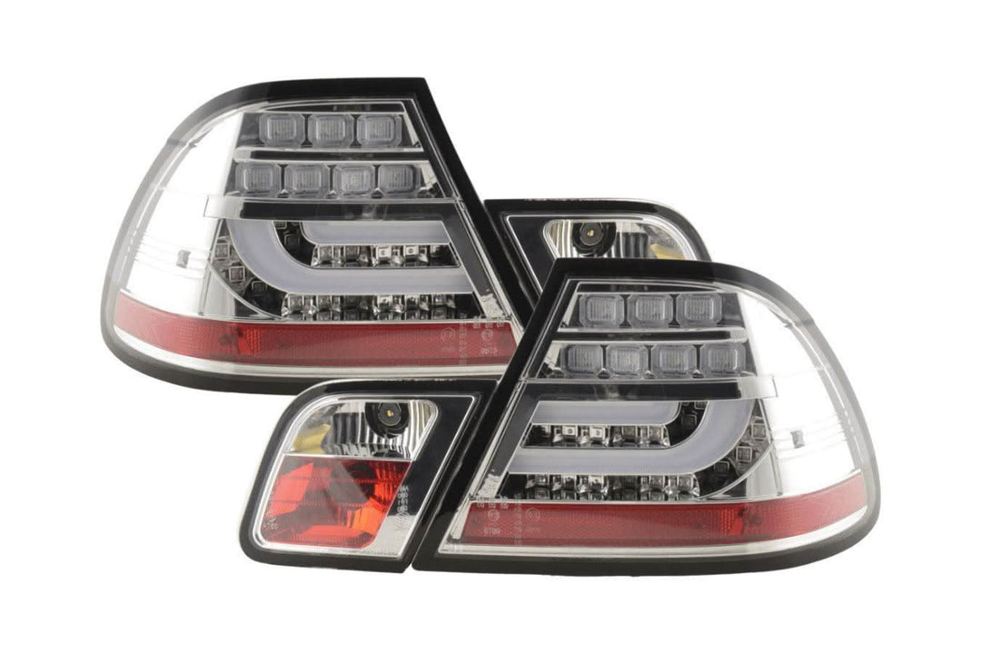 BMW 3-Series E46 Coupe Chrome Clear LED LightBar Taillights Set- Facelift (2003-2007)