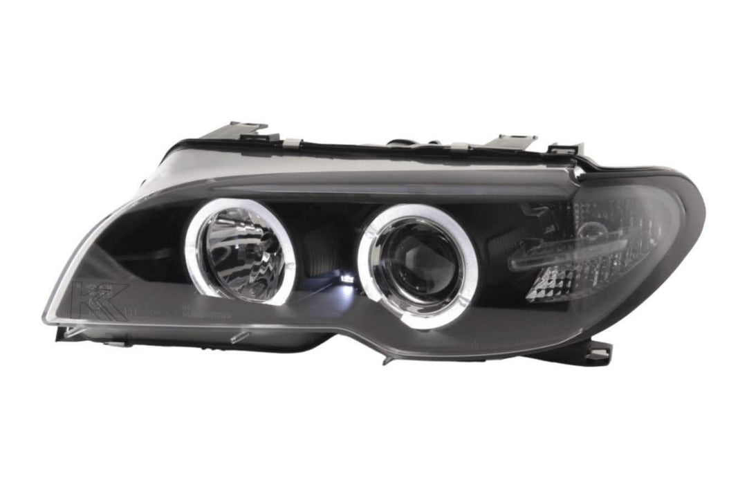BMW 3-series E46 Coupe/Convertible Black Xenon Angel Eyes Headlights (2003-2005)