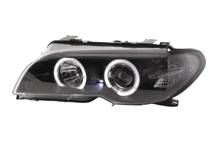 BMW 3-series E46 Coupe/Convertible Black Xenon Angel Eyes Headlights (2003-2005)