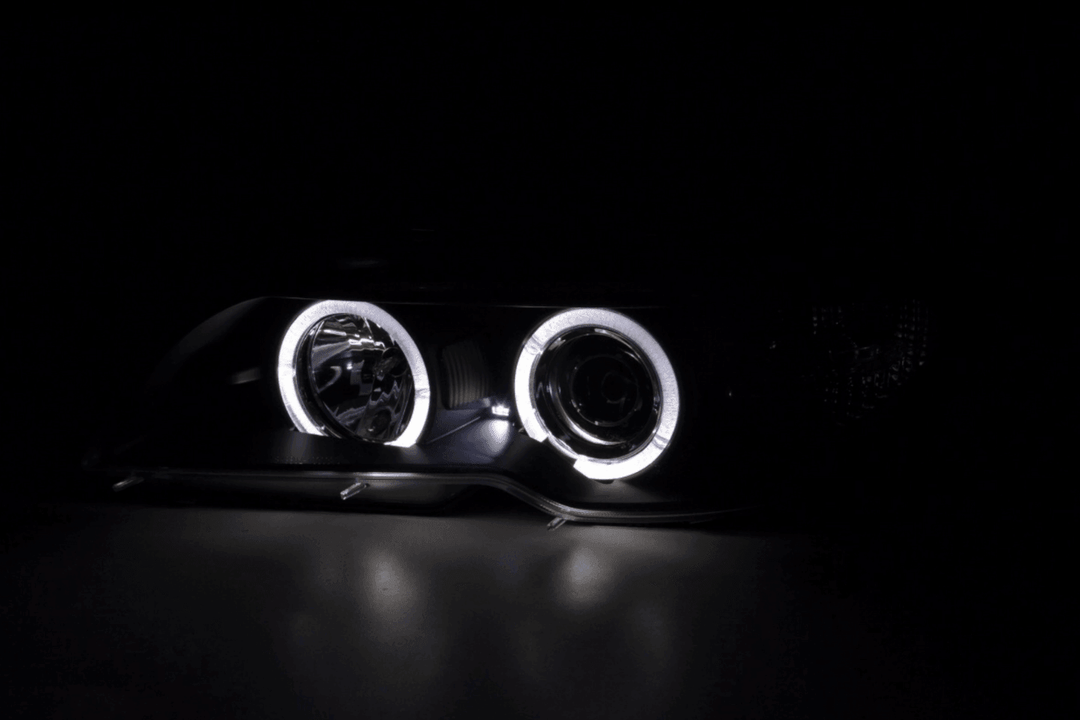 BMW 3-series E46 Coupe/Convertible Black Xenon Angel Eyes Headlights (2003-2005)