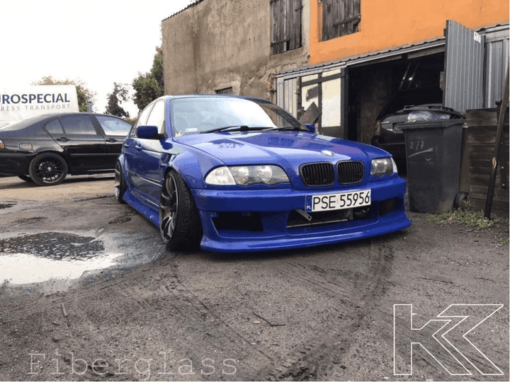 BMW 3-Series E46 Sedan Full Over Fender Kit with Vented Front Fenders - ABS OR Fiberglass