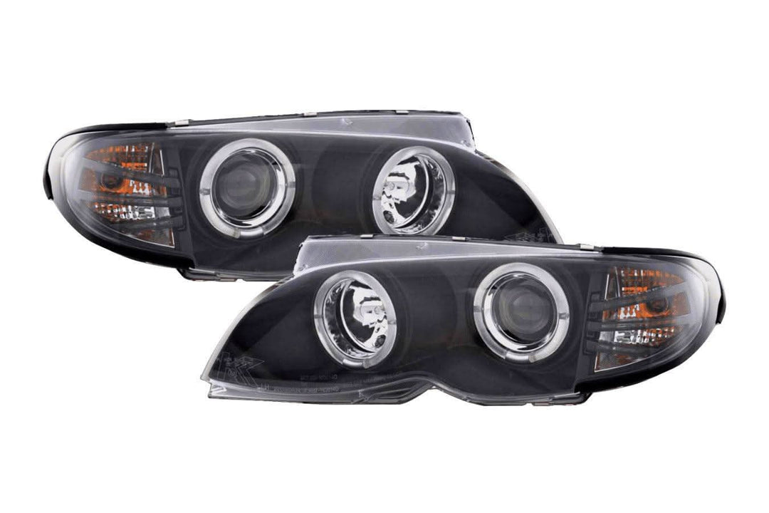 BMW 3-series E46 Sedan/Touring Black Angel Eyes Headlight Set (2002-2005)