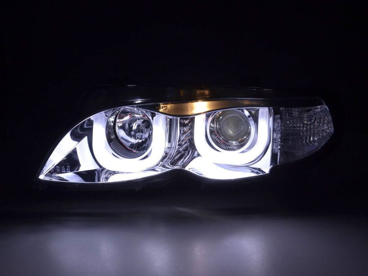 BMW 3-series E46 Sedan/Touring Chrome U Eye Headlights (2002-2005)