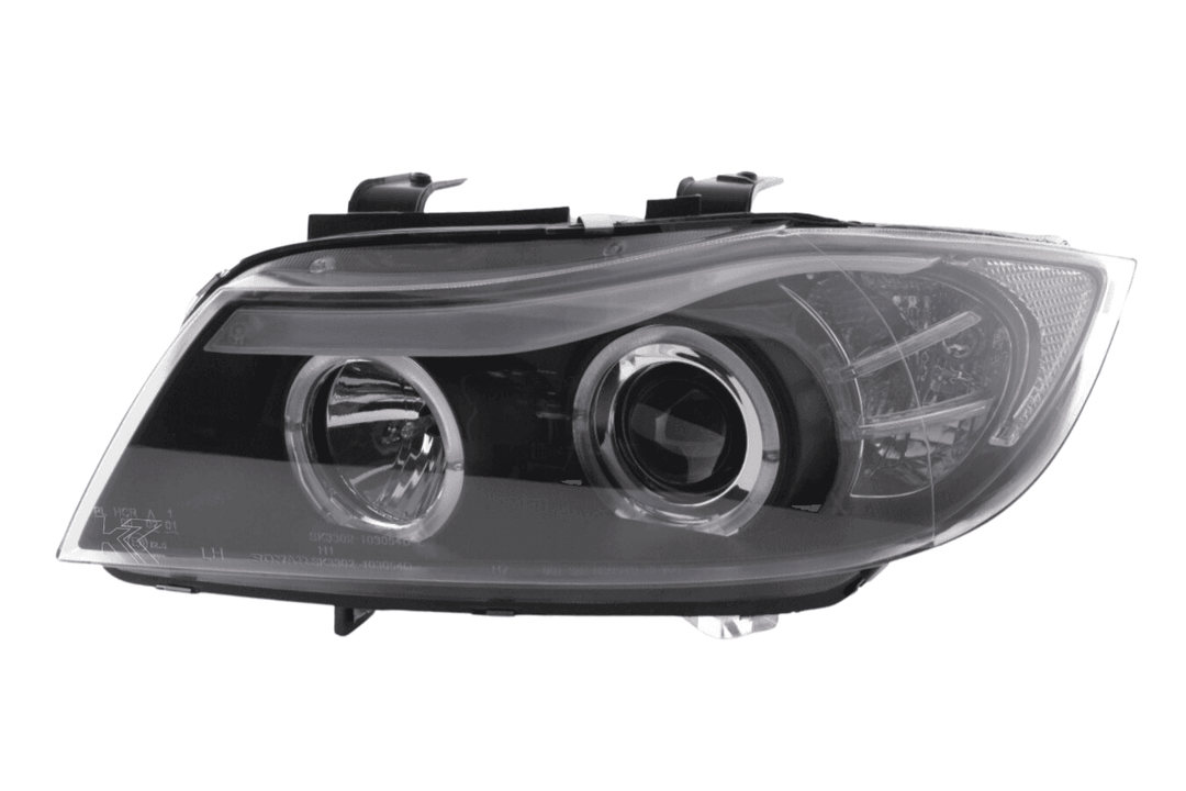 BMW 3-series E90 E91 Black Angel Eyes LED Headlight Set (2005-2012)