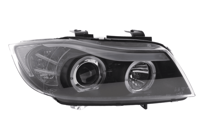 BMW 3-series E90 E91 Black Angel Eyes LED Headlight Set (2005-2012)