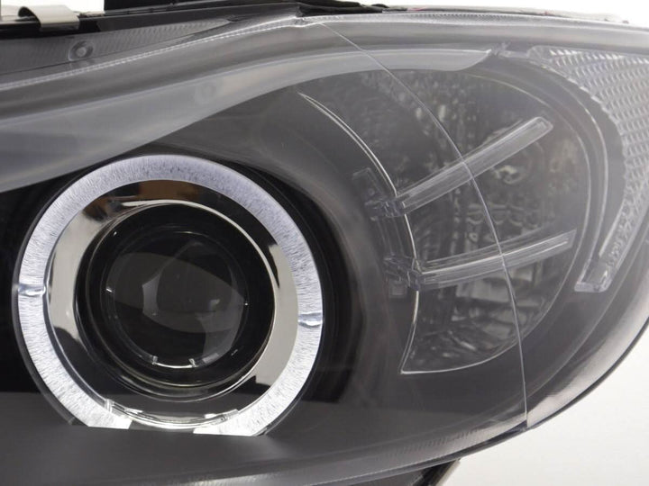 BMW 3-series E90 E91 Black Angel Eyes LED Headlight Set (2005-2012)