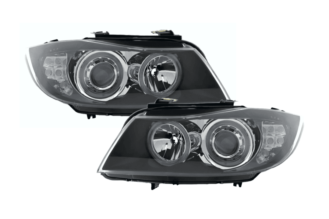 BMW 3-Series (E90 Sedan / E91 Touring) Black Angel Eyes Headlights (2005-2008)