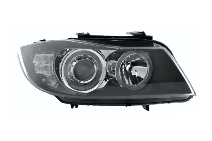 BMW 3-Series (E90 Sedan / E91 Touring) Black Angel Eyes Headlights (2005-2008)