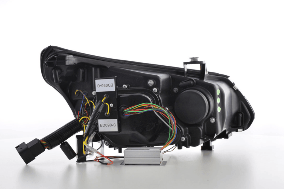 BMW 5-series E60 E61 Black Angel Eyes Headlight Set (2003-2007)