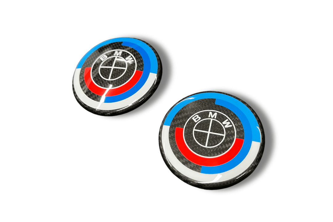BMW Roundel Emblem Covers - Full Carbon Fiber 50th Anniversary Style