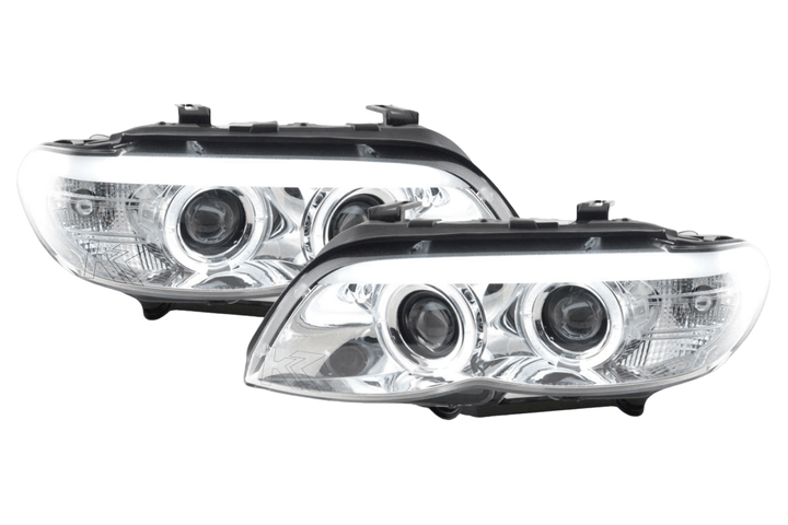 BMW X5 E53 Chrome Angel Eye LED Head Lights (2003-2006)