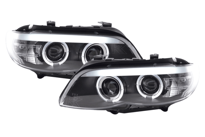 BMW X5 E53 Xenon Black Angel Eye LED Headlights (2003-2006)