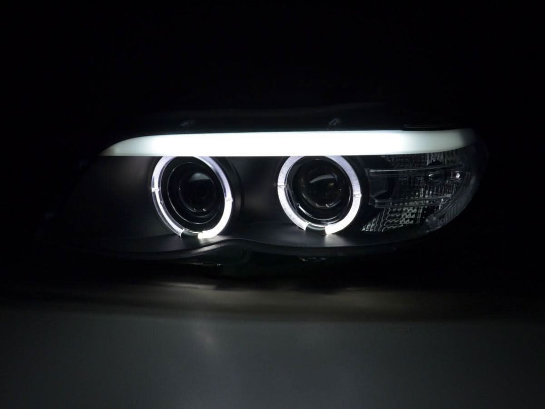 BMW X5 E53 Xenon Black Angel Eye LED Headlights (2003-2006)