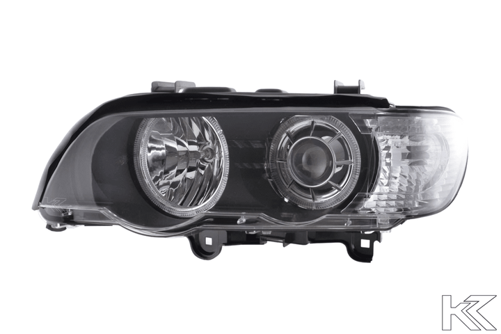 BMW X5 (Type E53) Black OE+ Angel Eyes Headlights - (2000-2003)