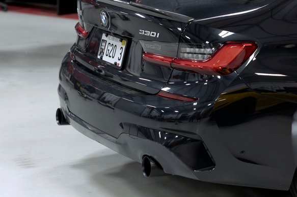 Dinan Valved Axle-Back Exhaust - 2019-2024 BMW 330i/430i Stainless Steel - Black Tips - G20/G22
