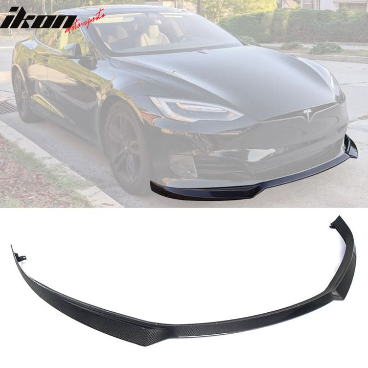 2017-2020 Tesla Model S IKON Front Lip + Trunk Spoiler CF