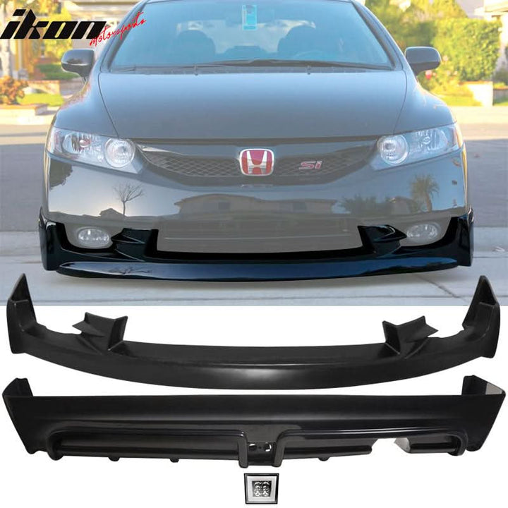 2009-2011 Honda Civic  Mugen Front Lip PU Rear Lip PP LED Brake Lamp