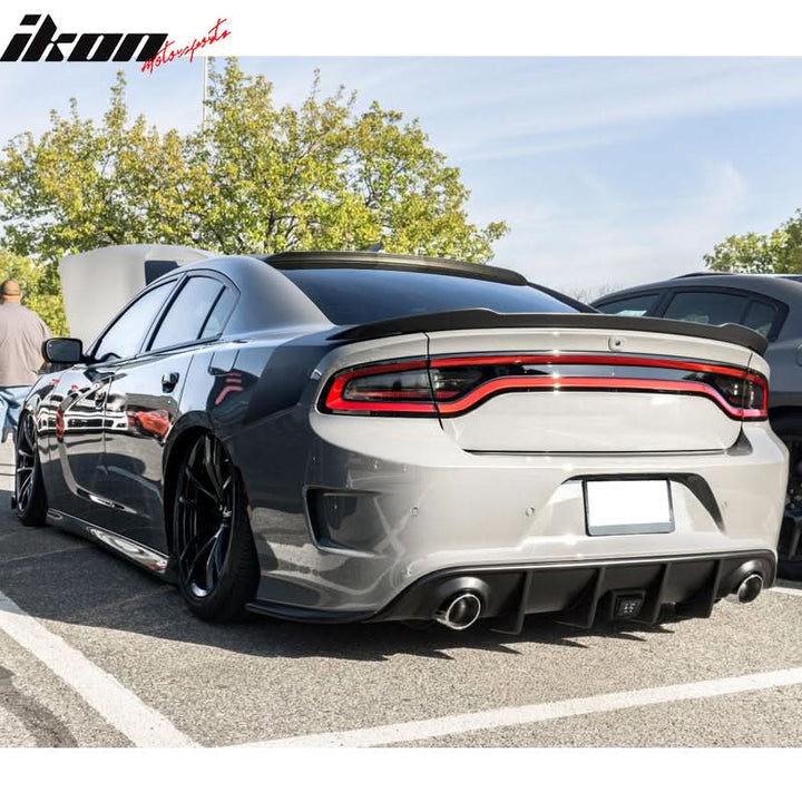 2015-2023 Dodge Charger Rear Diffuser V2 Side Lip Smoke LED Brake Lamp