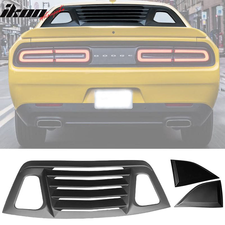2008-2023 Dodge Challenger Unpainted Rear Window Louver Side Vent ABS