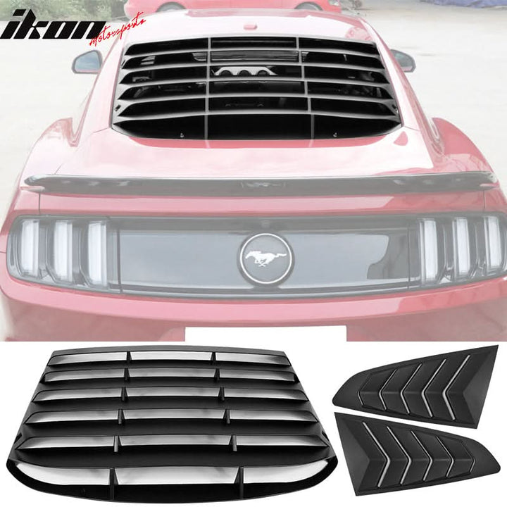 2015-2023 Ford Mustang Coupe Unpainted Rear Side Window Louver ABS