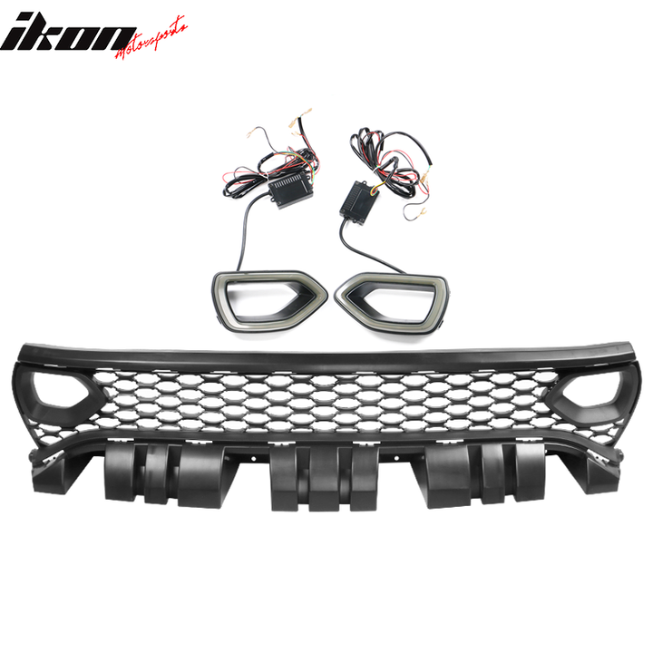 2015-2023 Dodge Charger Black Front Bumper Foglights Grille Lights PP
