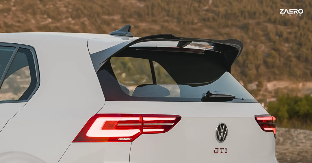 VW Golf R & Golf GTI Clubsport Mk8 EVO-1 Gloss Black Rear Spoiler