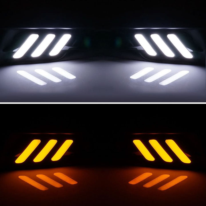 2016-2018Â Honda Civic LED Amber & White Fog light Bezels Cover 2DR 4DR