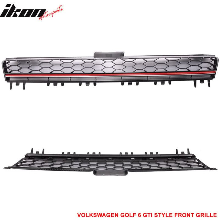 2015-2016 VW Golf MK7 GTI Style Black W/ Red Trim Front Grille ABS