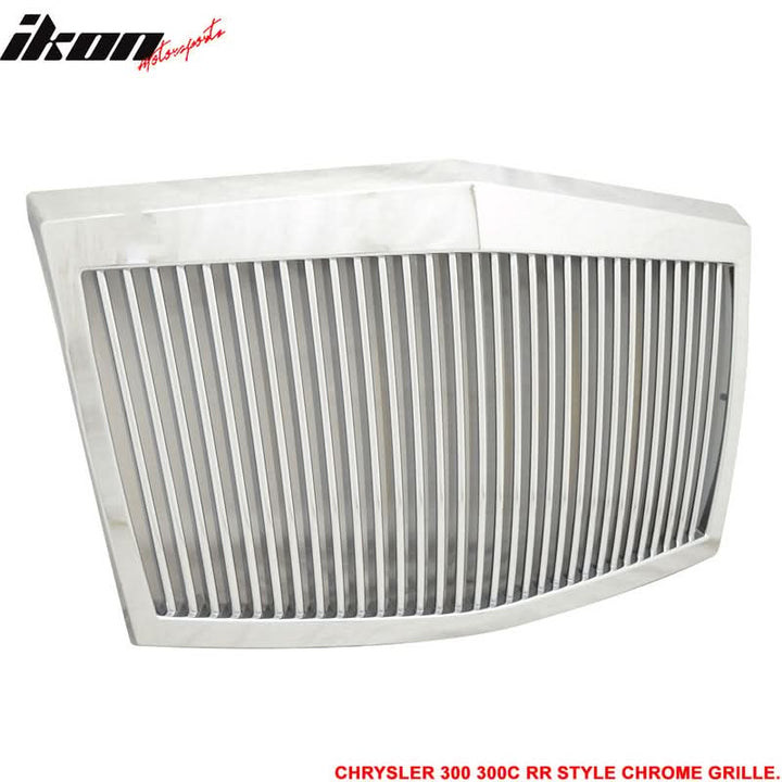 2005-2010 Chrysler 300 300C RR Phantom Chrome Front Bumper Grille ABS