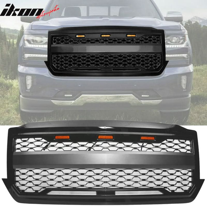 2016-2018 Chevy Silverado 1500 Front Bumper Hood Mesh Grille Grill