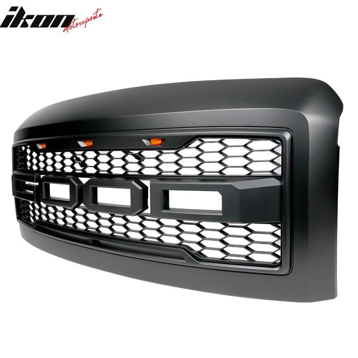 2008-2010 Ford F250 F350 R Matte Black Front Upper Grille w/ Letters