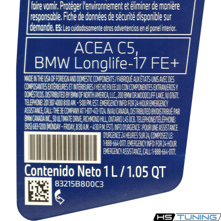 Genuine BMW | 0W-20 Engine Oil | 83-21-5-A2A-FC5