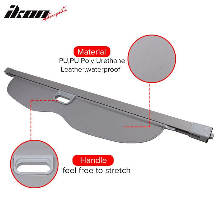 2011-2022 Grand Cherokee Rear Tonneau Cargo Cover Retractable Shade