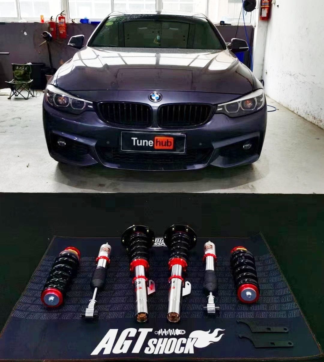 AGT Shock 2013-2019 F36  RWD 4 SERIES MK1 Front Inverted  Fork/Rear Flip -Front Spring Rate: 8K180Rear Spring Rate: 10K220
