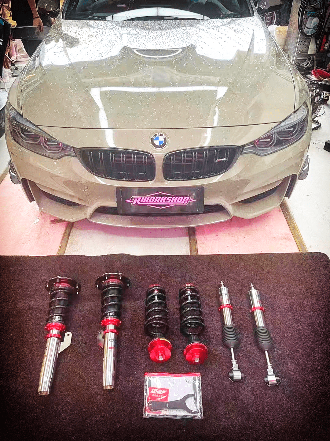 AGT Shock 2014-2020 F82/F83 M4 MK1 Front Inverted Fork/Rear Flip - Front Spring Rate: 7K210 Rear Spring Rate: 10K200