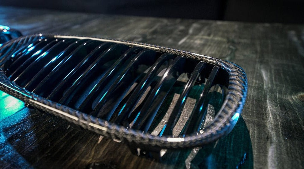 2007-2010 BMW 3 Series (E92) Pre-LCI Carbon Fiber Dual Slat Kidney Grilles (Various Finishes)