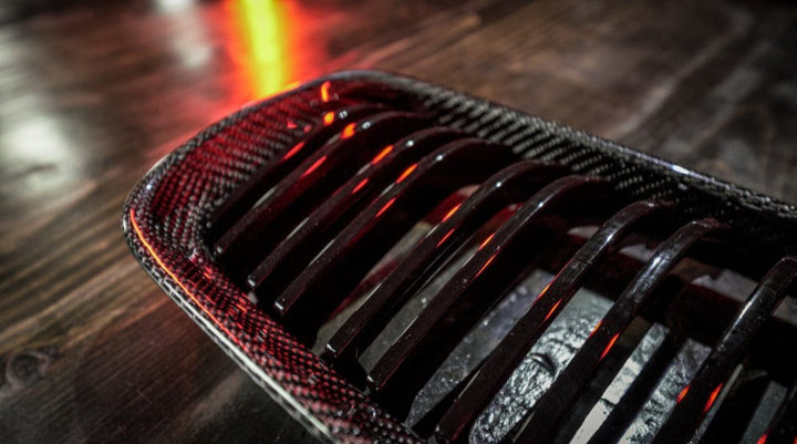 Kies-Motorsports Kies Carbon 2008-2012 BMW 3 Series (E90) LCI Carbon Fiber Double Slatted Kidney Grilles