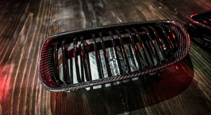 Kies-Motorsports Kies Carbon 2008-2012 BMW 3 Series (E90) LCI Carbon Fiber Double Slatted Kidney Grilles