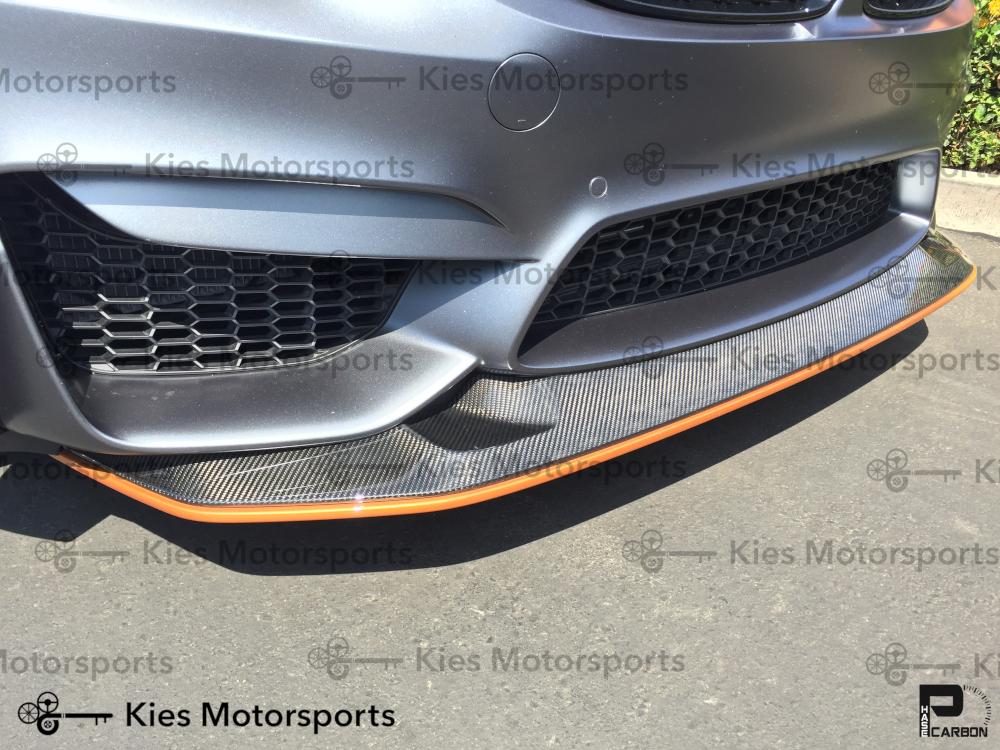 2014-2021 BMW M3 (F80) & M4 (F82 / F83) GTS Style Carbon Fiber Front Lip (Adjustable 2 Piece)