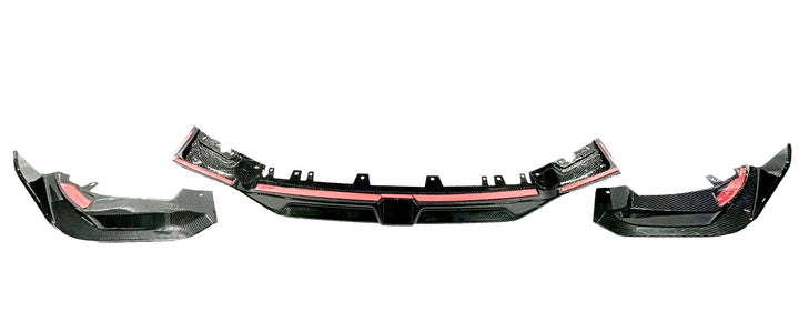 Kies Carbon F97/ F98 X3M/ X4M Dry Carbon Fiber S-Style 3 Piece Front Lip (LCI)