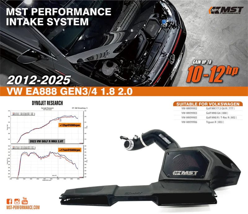 MST 2021 VW Golf MK8 R Cold Air Intake System + Inlet Kit (VW-MK99905)